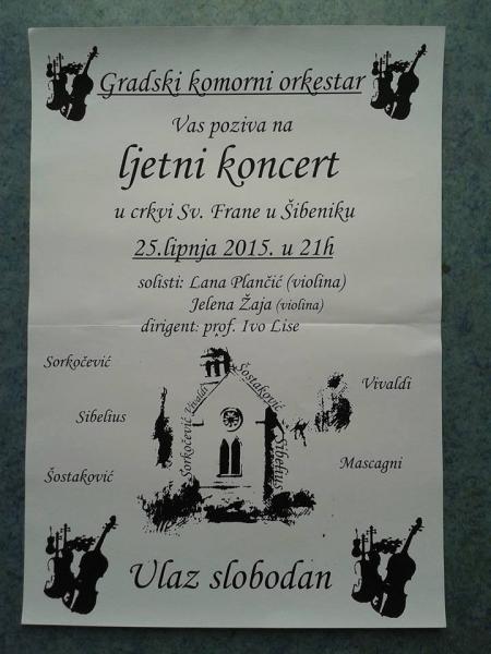  Sutra cjelovečernji koncert Gradskog komornog orkestra Šibenik