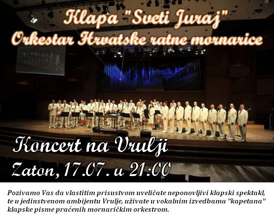 Koncert klape „Sveti Juraj“ i orkestra HRM u Zatonu